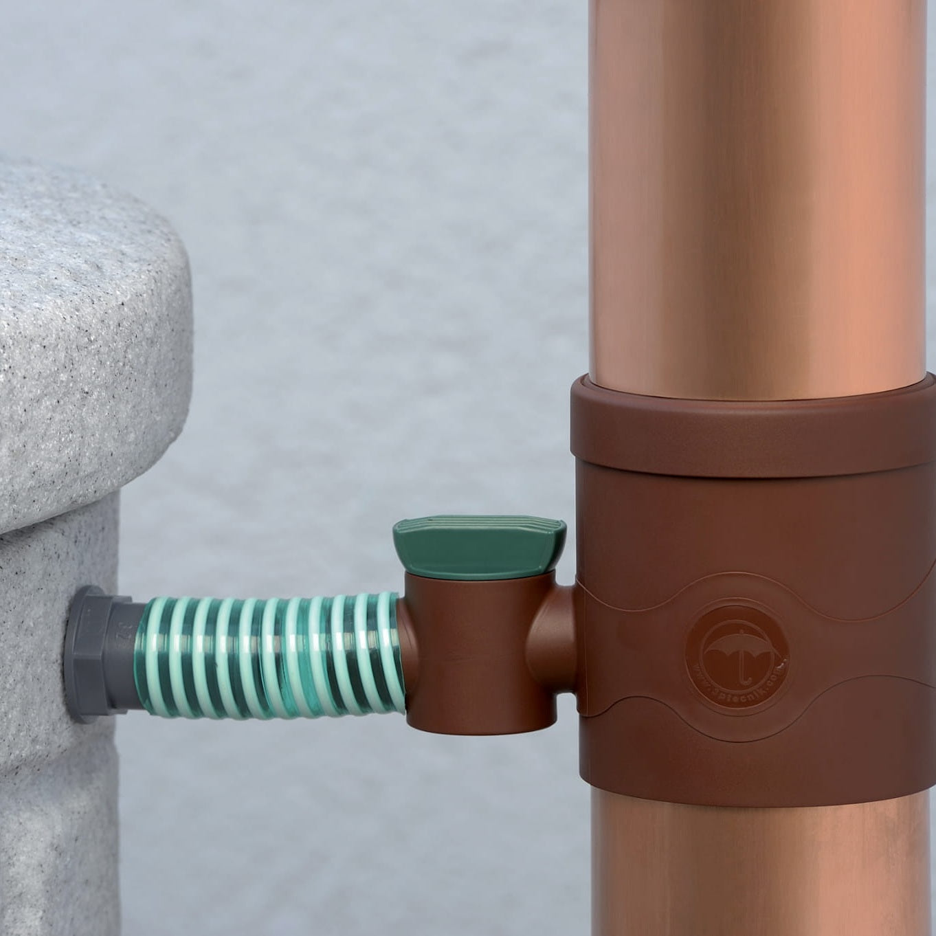 Samlaren med ventil för ränna montering